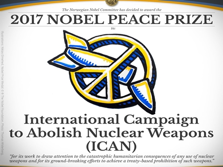 परमाणु निरस्त्रीकरण के प्रयास को नोबेल शांति पुरस्कार आईसीएएन